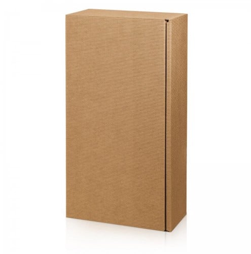 2 FLES WIJNDOOS "Natuur" open golf bruin  360x180x90 mm