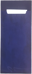 Bestekzakje 500st. blauw marble + 2laags servet wit 20x8.5 cm  FSC Mix Credit
