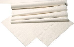 DAMAST ROL 120 cm BREED x 100 meter  WIT