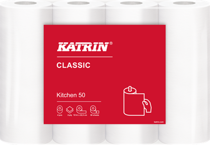 Katrin Classic keukenrol 2-laags wit 10,5 mtr x 22,5 cm pak à 32 rol (8x4)