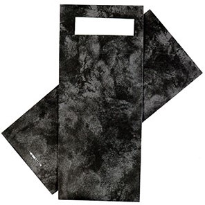 BESTEKZAK  POCHETTE 8.5 x 19 cm Gemarmerd zwart met wit servet doos a 500 st.
