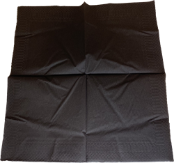SERVET AIRLAID 25x25 cm  1/4 VOUW ZWART  