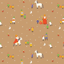 DESSIN INPAK CADEAU GESCHENK PAPIER rol Sint  30cm dessin 041