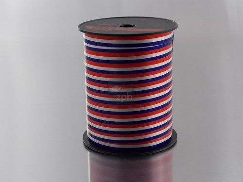 KRULLINT ROOD WIT BLAUW 10 mm x 200 meter  NL