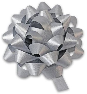 STARBOWS 90 mm opaak zilver 200 stuks