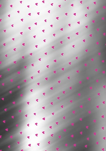 DESSINPAPIER gemetaliseerd zilver hart 30 cm rol  à 100 mtr  K80860