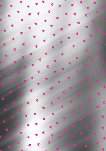 DESSINPAPIER gemetaliseerd zilver hart 50 cm rol à 100 mtr  K80860