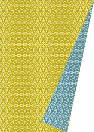 DESSIN INPAK CADEAU PAPIER Chich petrol / mustard 50 cm x 175 meter
