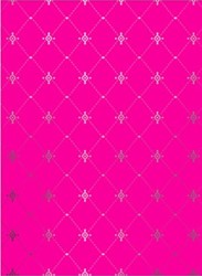 DESSIN INPAK CADEAU PAPIER FLUOR ROZE ZILVER  50 cm x 100 meter