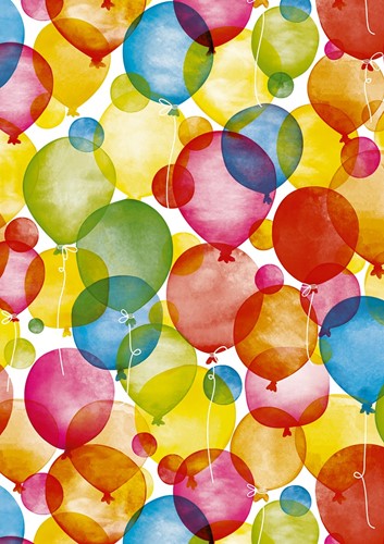DESSINPAPIER Watercolour balloons 30 cm wit kraft 250 meter