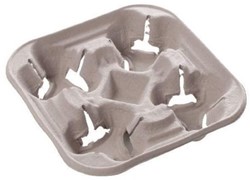 KOFFIE BEKERHOUDER DRAAGTRAY  VOOR 4 BEKERS