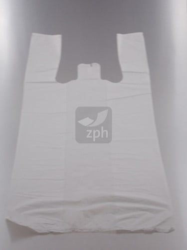 HEMD DRAAGTAS 25x12x46 cm WIT HDPE  9 mµ TOP QUALITY   Incl Sup & Afvalfonds 