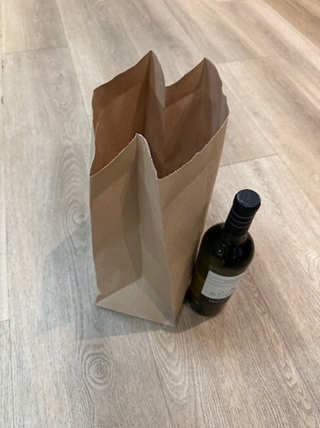 Papieren boodschappen tas 27x16x36 cm bruin kraft blokbodem