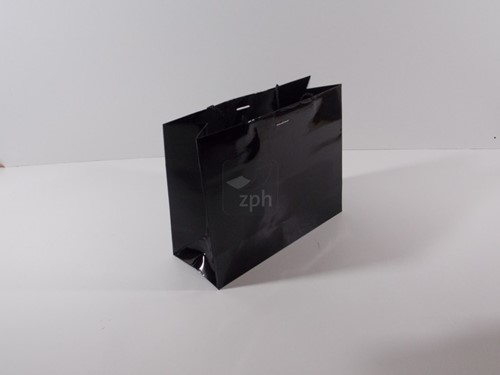 LUXE PAPIEREN GLANS GELAMINEERDE DRAAGTAS 30x12x25 cm ZWART