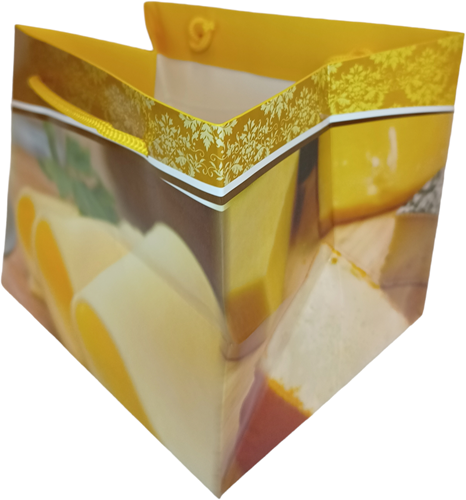 LUXE PAPIER DRAAGTAS MET KOORD 22x18x18 cm  KAAS