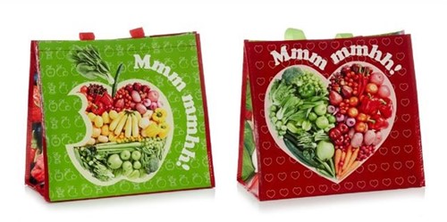 PP WOVEN DRAAGTAS 48x30x40 cm 180 grams FRUIT Mmmmmhhh!