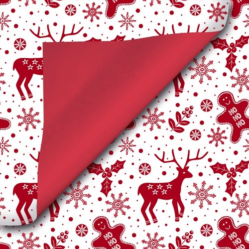 DESSIN INPAK CADEAU GESCHENK PAPIER rol Kerst Silver duo 30cm 091