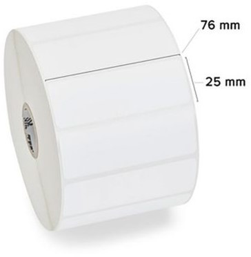 Etiketten Thermo Top 76x25,4 mm, blanco wit, rol a 2580 stuks  Thermisch Top Non Phenol FSC® permanente belijming   SPECIALE AANBIEDING!    prijs per rol  compatible 800263-105