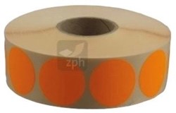 ETIKET ORANJE BLANCO   ROND 35 mm   ROL