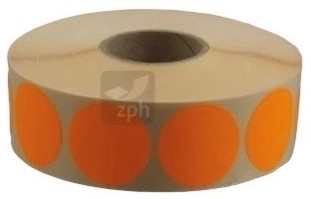 ETIKET ORANJE BLANCO   ROND 35 mm   ROL
