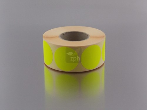 ETIKET GEEL BLANCO ROND 62 mm  ROL a 1500 stuks