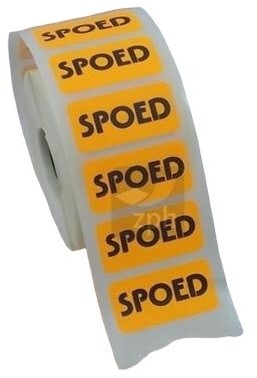 ETIKET ORANJE 40x20 mm   "SPOED"    ROL