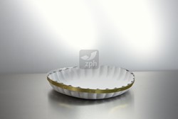FRUITSCHAAL ROND WIT MET GOUDEN BAND 23 cm nr. 32R