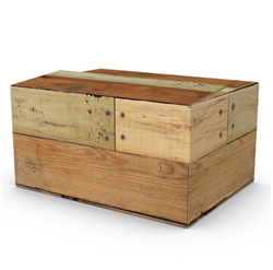 GESCHENKDOOS golfkarton HOUTMOTIEF 490x390x200 mm G200   met handgrepen