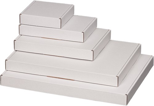 Brievenbusdoos golfkarton 110x110x28 wit