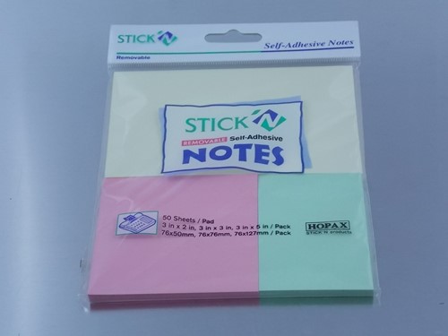 PAPERSTICK ZELFKLEVEND 76X50 mm. pastel/assorti.  p/st