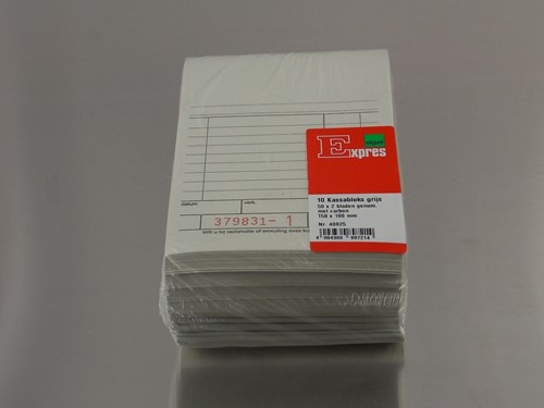 KASSABLOK 100x140 mm 50x2 VEL zelfdoorschrijvend carbon ongenummerd