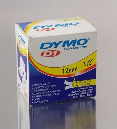 DYMO 45013  black/white  12mm 7meter per rol