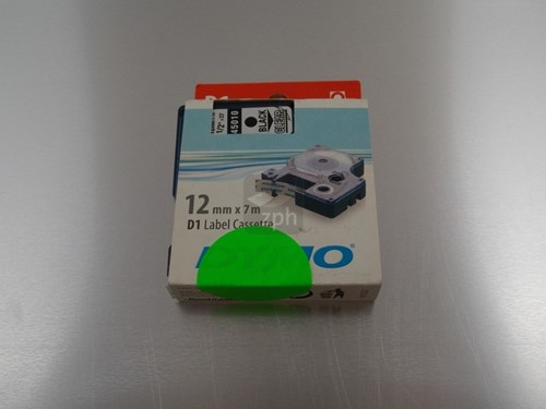 DYMO 45010 black/clear 12 mm/ 7meter per rol