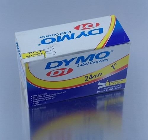 DYMOTAPE D1 24mm x 7 mtr WIT/ZWART  53713