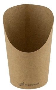 SCOOP cup Kraft  PLA coated cup  60 mm Ø x 118 mm 847521  INCL SUP - en Afvalbeheersbijdrage 