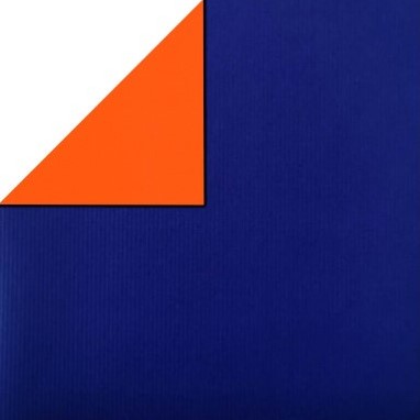 CADEAU GESCHENK INPAKPAPIER DUO 1748 BLAUW/ORANJE 50 cm