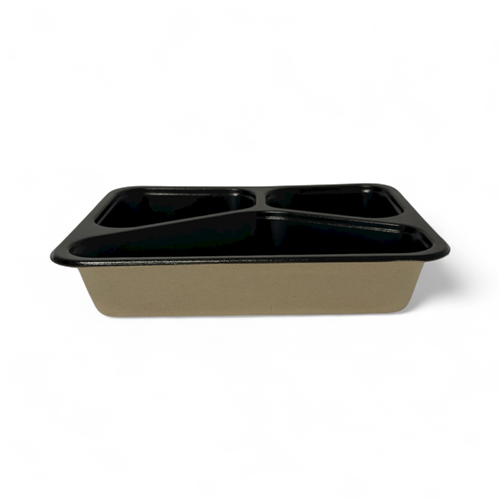 Menubak suikerriet 3 vaks 227x178x44 bruin/zwart +CPET-2