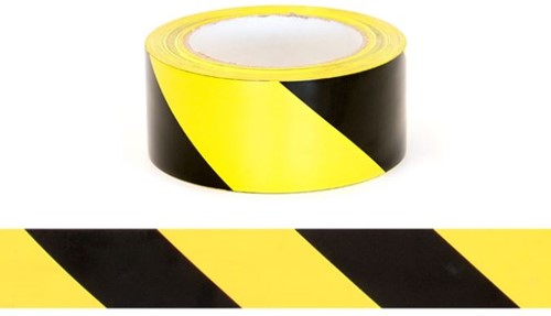 Markering tape 50 mm x 33 meter geel zwart