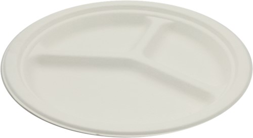 Suikerriet bagasse bord Ø 23 cm 3 vaks 