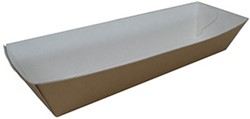 SNACKBAKJE duplex karton 195x55x35 mm A16  ECO KRAFT wit / bruin P2P  doos a 1000 st plastic vrij  FSC Mix Credit