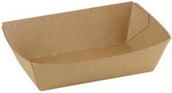 SNACKBAKJE 160x90x35mm A50  KRAFT BRUIN / WIT  doos a 600 stuks P2P  FSC Mix Credit