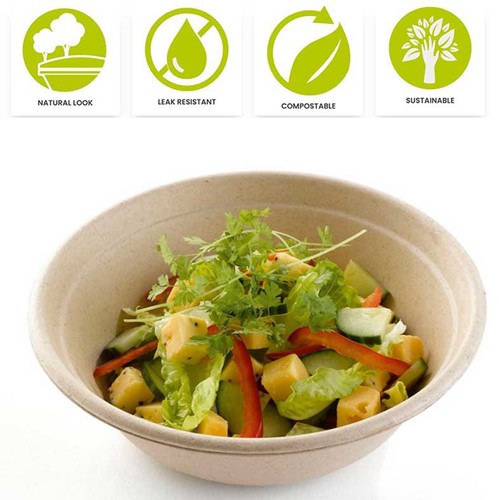 MENUBAK BE PULP ROND Ø 21x8 cm 1500 ml  NATUREL BIO PUL49048