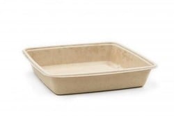 MENUBAK PULP suikerriet 23x23x4 cm cm 1400 ml  NATUREL BIO SABERT