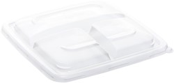 Deksel PP ransparant 23x23 cm  SABERT PUL51903  3 vakverdeling
