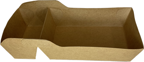 Snackbakje A23 ( A7 + 1 ) KRAFT BRUIN PE gecoat, doos a 1000 stuks