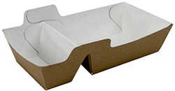 Snackbakje A23 ( A7+1 ) KRAFT wit/ bruin , doos a 500 stuks P2P PLASTIC VRIJ