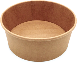 Bak rond kraft bruin RP  rond Ø 150 mm 45 mm hoog,  inhoud 500 ml doos a 300 stuks  