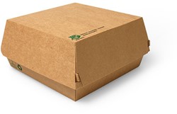 Hamburger snackbox karton bruin XL  17x17x9 cm  100% Fair doos a 225 stuks