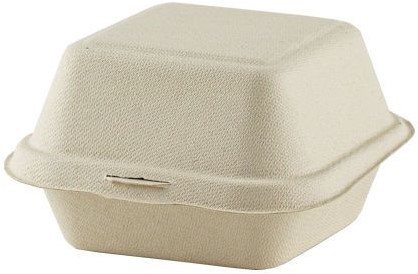 Hamburgerbox suikerriet bagasse bruin  12x12x68 mm  doos a 500 st. small  Incl Afvalbeheersbijdrage