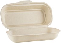 Hotdog / Loempia / Saté box suikerriet bagasse bruin 205x103x65 mm  doos a 250 st.   incl afval BB en VP-2